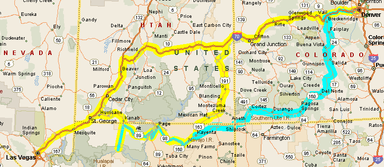 Map of Trip 1992
